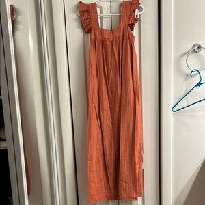 Orange Sleeveless Maxi Dress